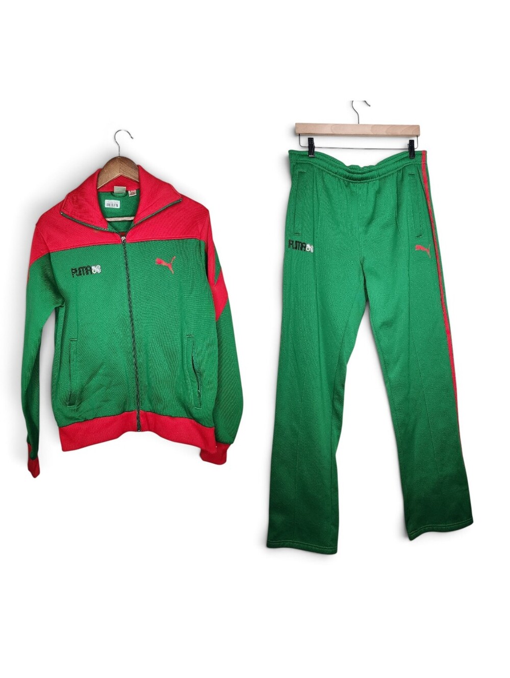 Puma Futbol 88 Olympics Vintage Two Piece Tracksuit in Red Green Size L